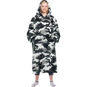 ⭐Sweat Camo shirt Warm Cozy Giant Hoodie Thick Flannel Blanket with Sleeves
